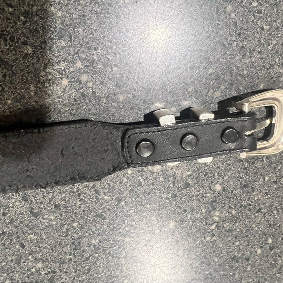 Brighton 39103 Black Leather Belt with Silver Buckle size 34 - Picture 8 of 9
